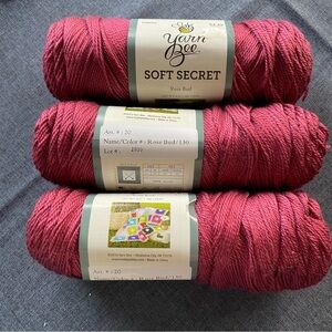 3 Yarn Bee Soft Secret Rose Bud Yarn Lot 2939